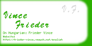 vince frieder business card